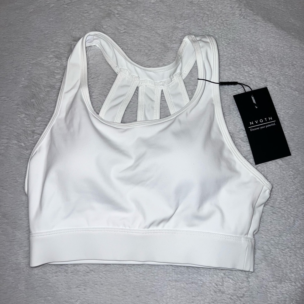 NGVTN White Trio Sports Bra